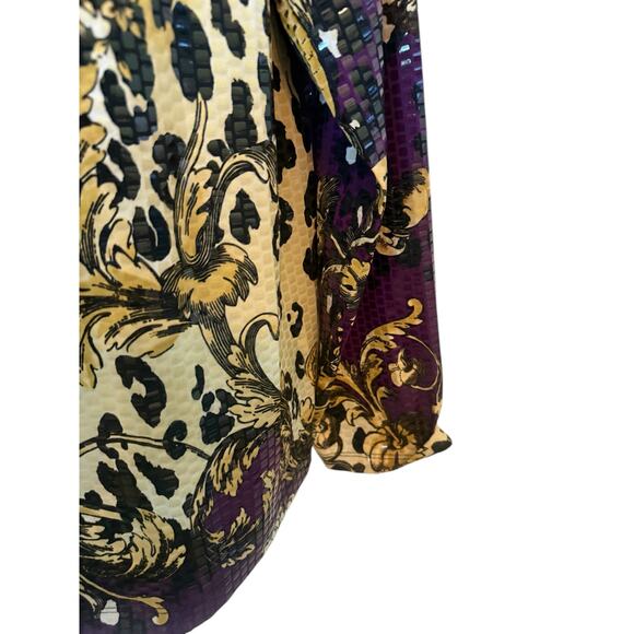 Vintage Simonton Says Designed by George Simonton Shiny Button Down Blouse M - Picture 5 of 16